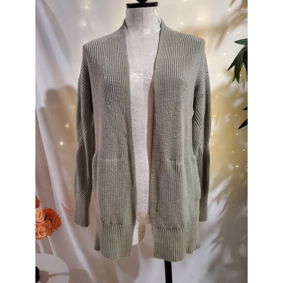 Lululemon Cashlu Sweater Wrap Cardigan Womens XS/S Cashmere Sage Green Pockets - Picture 1 of 12